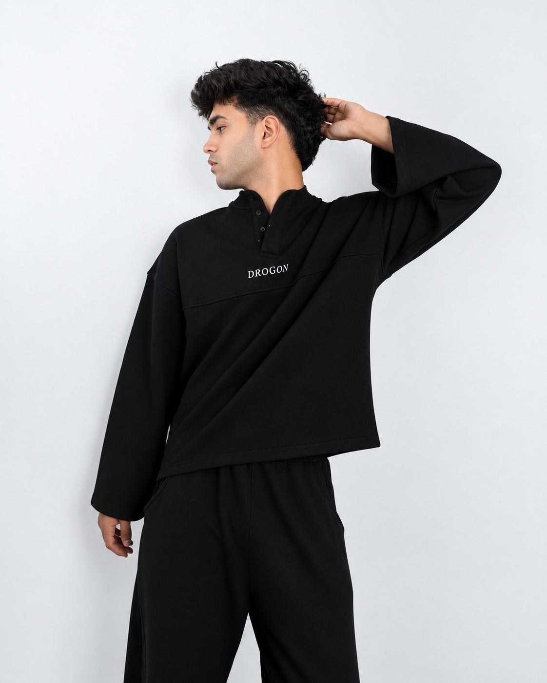 Oversized Henley Tee