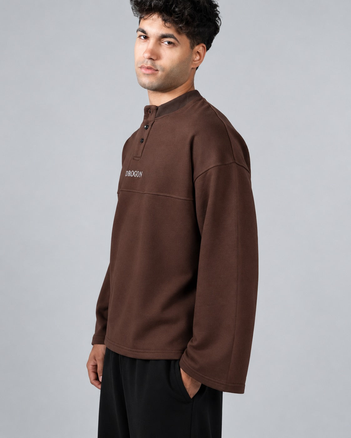 Oversized Henley Tee